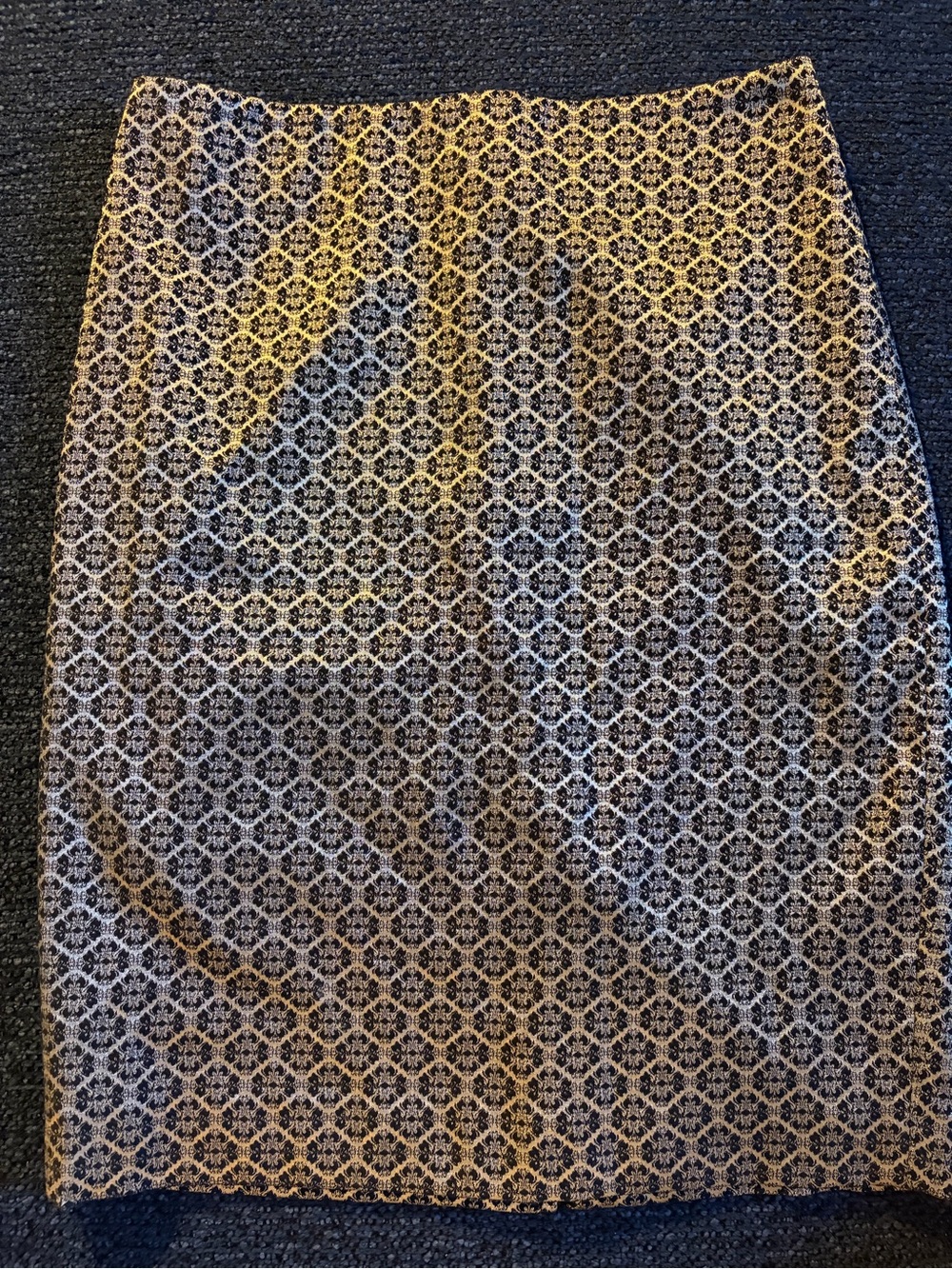 Classic Black and Gold Patterned Women's Cotton Pencil Skirt